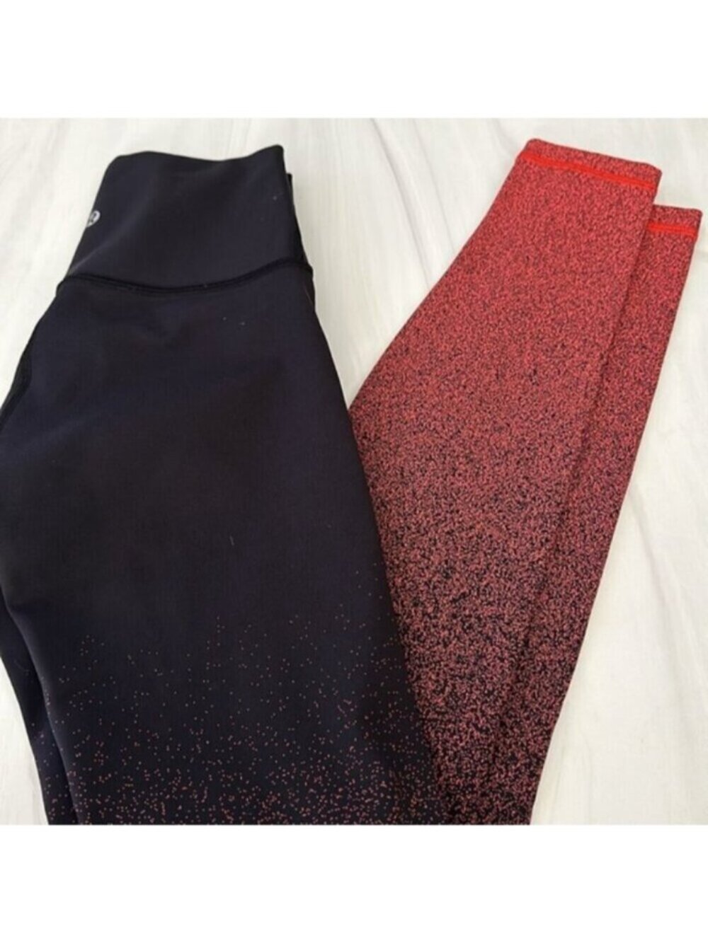 Lululemon Women's Black Red Ombre Speckle Wunder Under Hi-Rise Tight 28" Size 2 - Picture 8 of 10